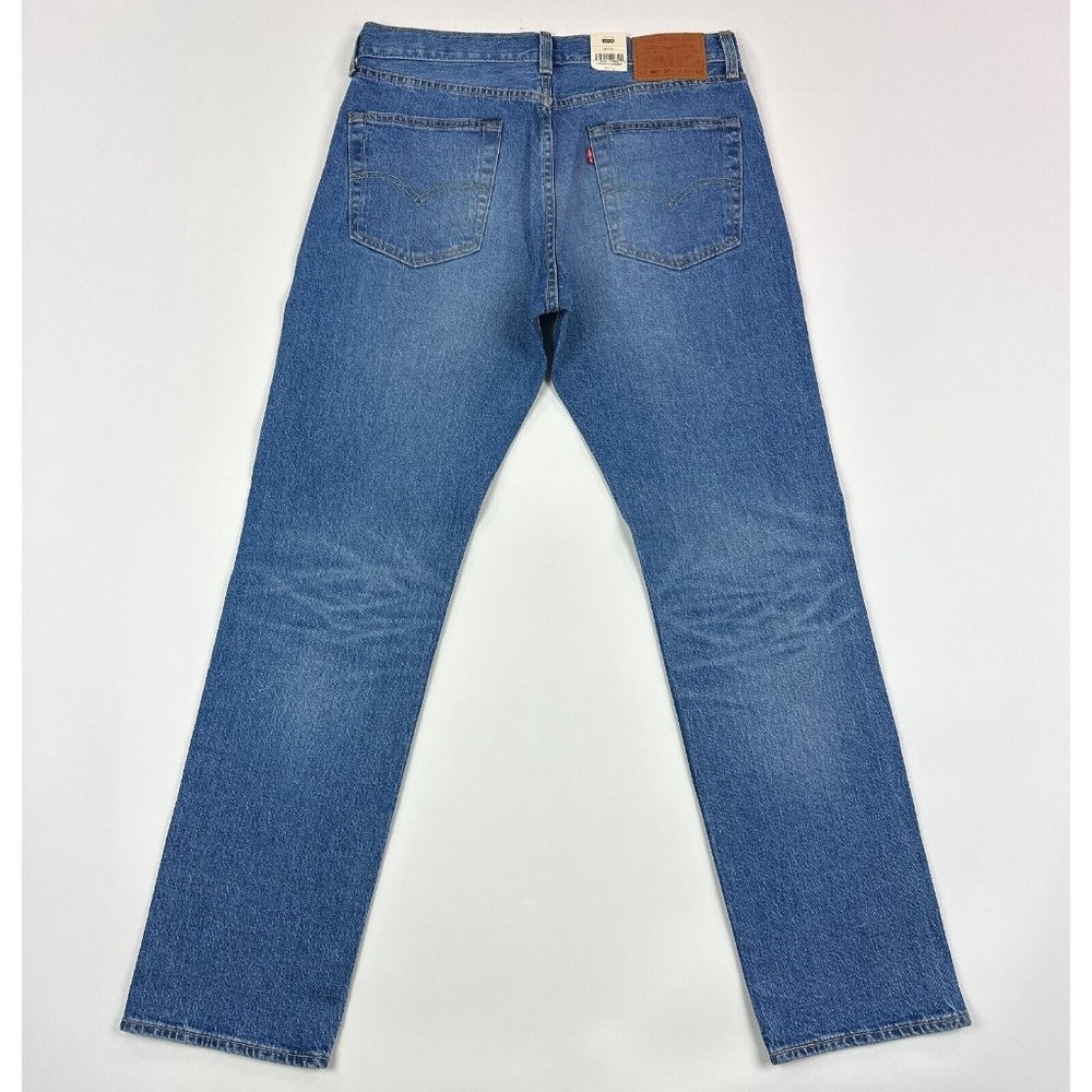 Levis 501 93 Premium Men 32x32 Straight Blue Jeans Distressed Button Fly Stretch - Picture 10 of 12